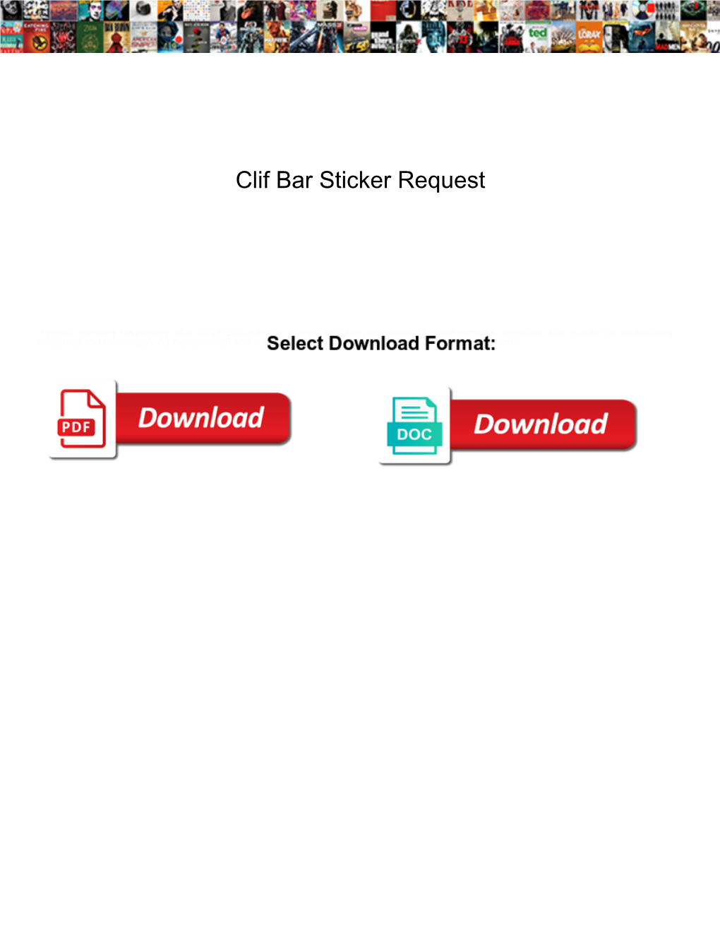 Clif Bar Sticker Request