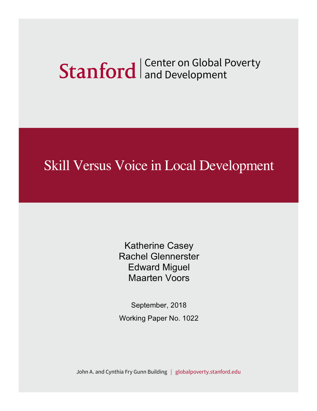 Skill Versus Voice in Local Development