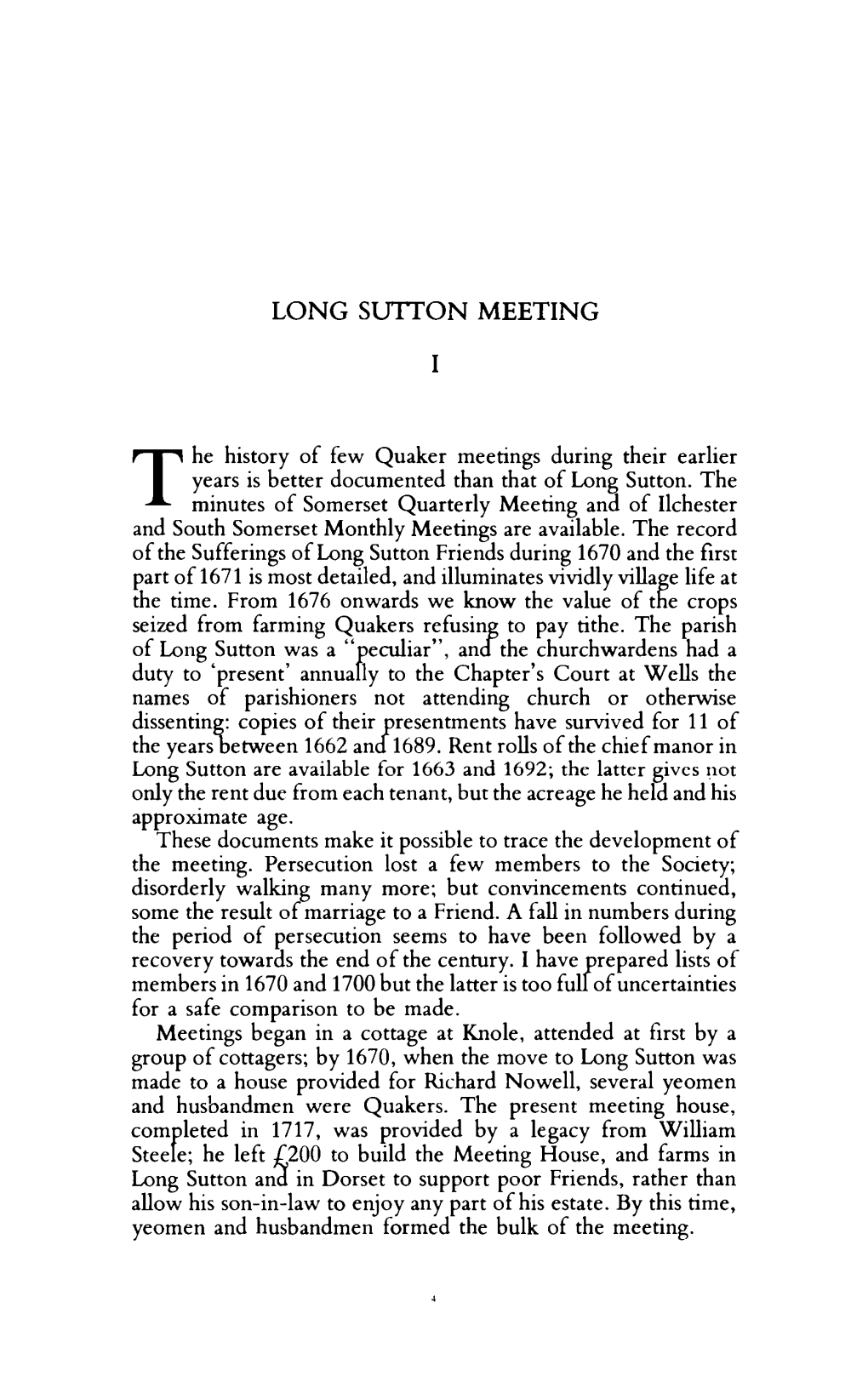 Long Sutton Meeting I