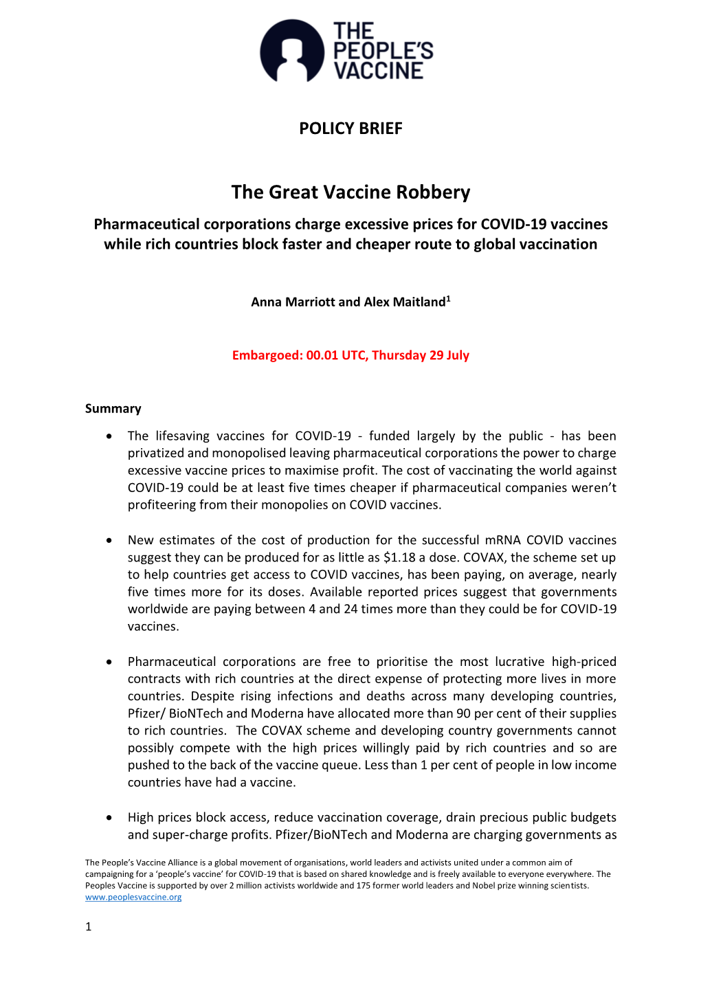 The Great Vaccine Robbery