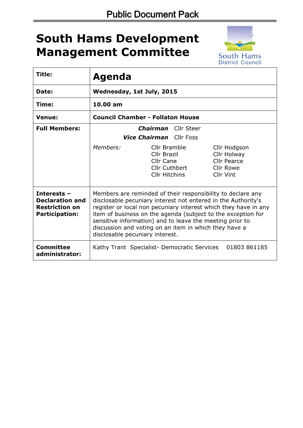 (Public Pack)Agenda Document For