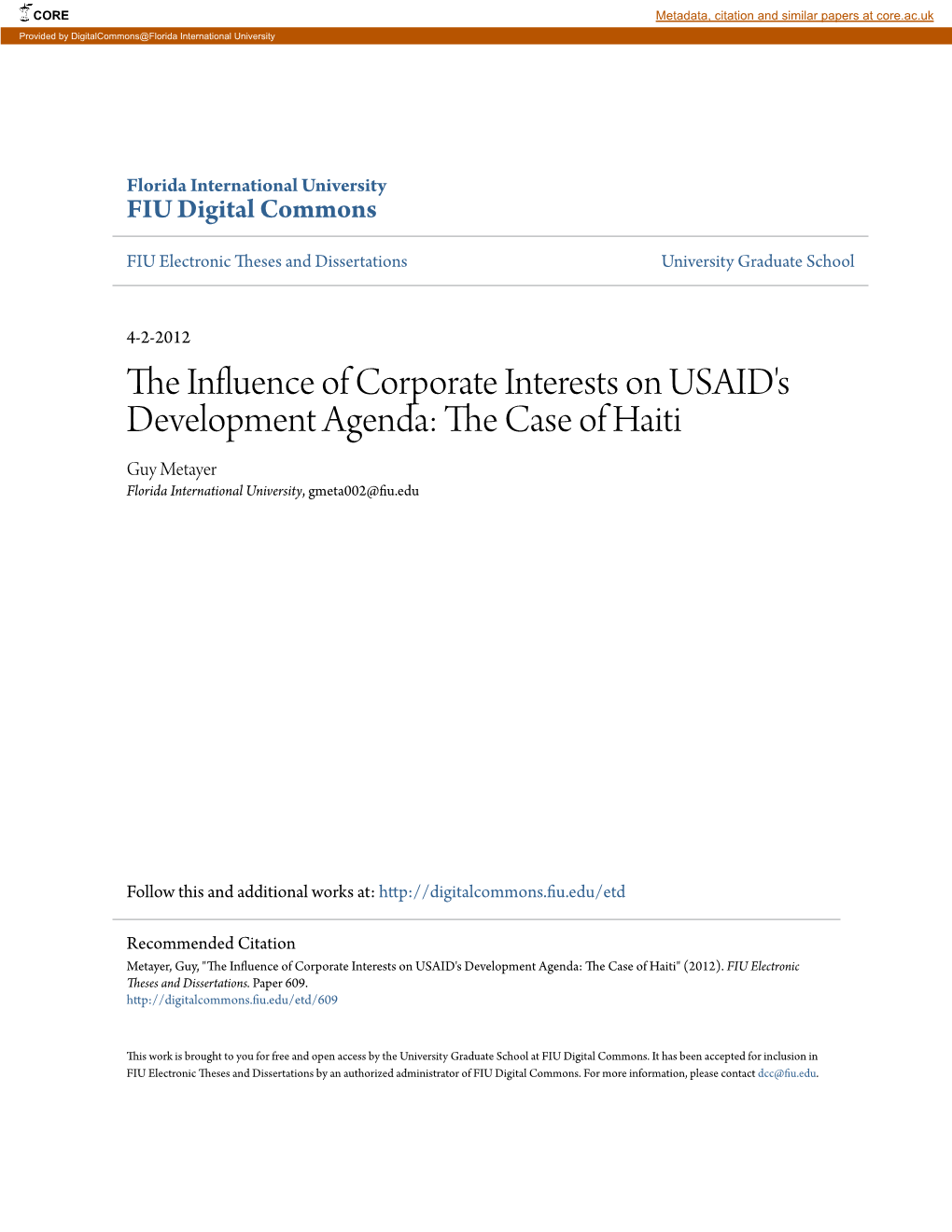 The Influence of Corporate Interests on USAID's Development Agenda