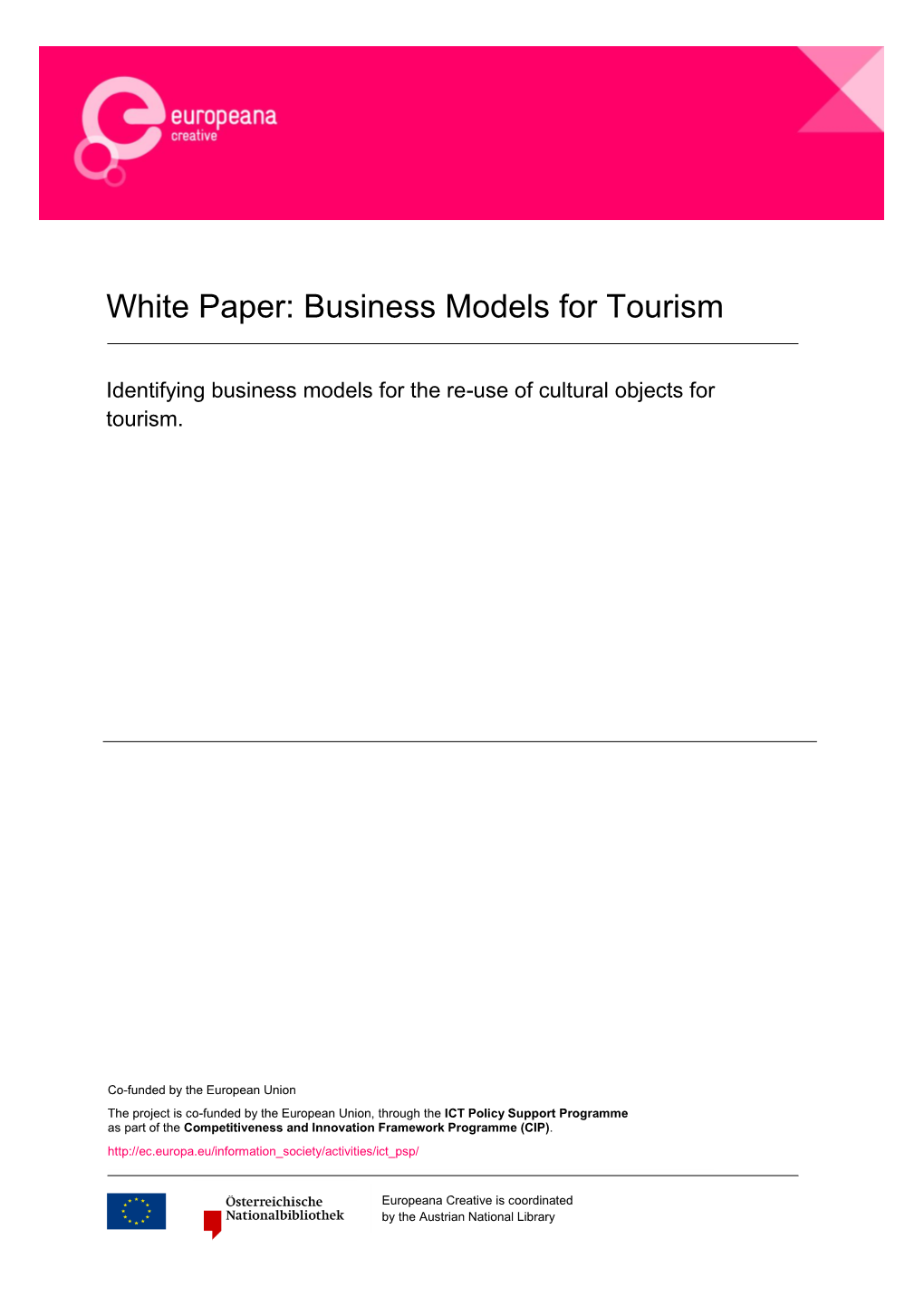 White Paper: Business Models for Tourism