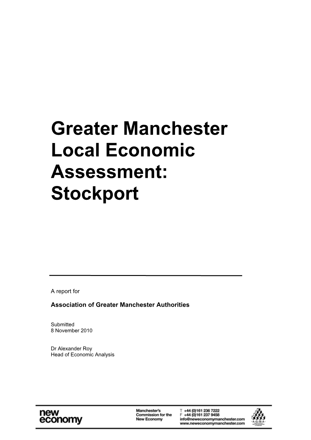 Greater Manchester Local Economic Assessment: Stockport