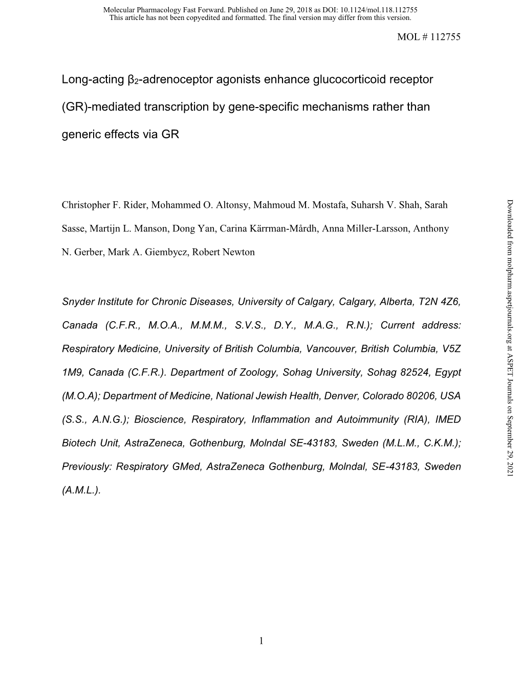 Future Research on Enhancement of Glucocorticoid Transcription By