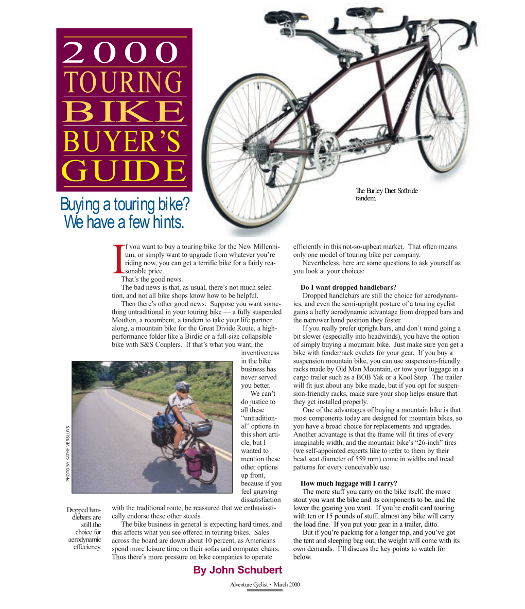 2000 Touring Bike Buyer's Guide