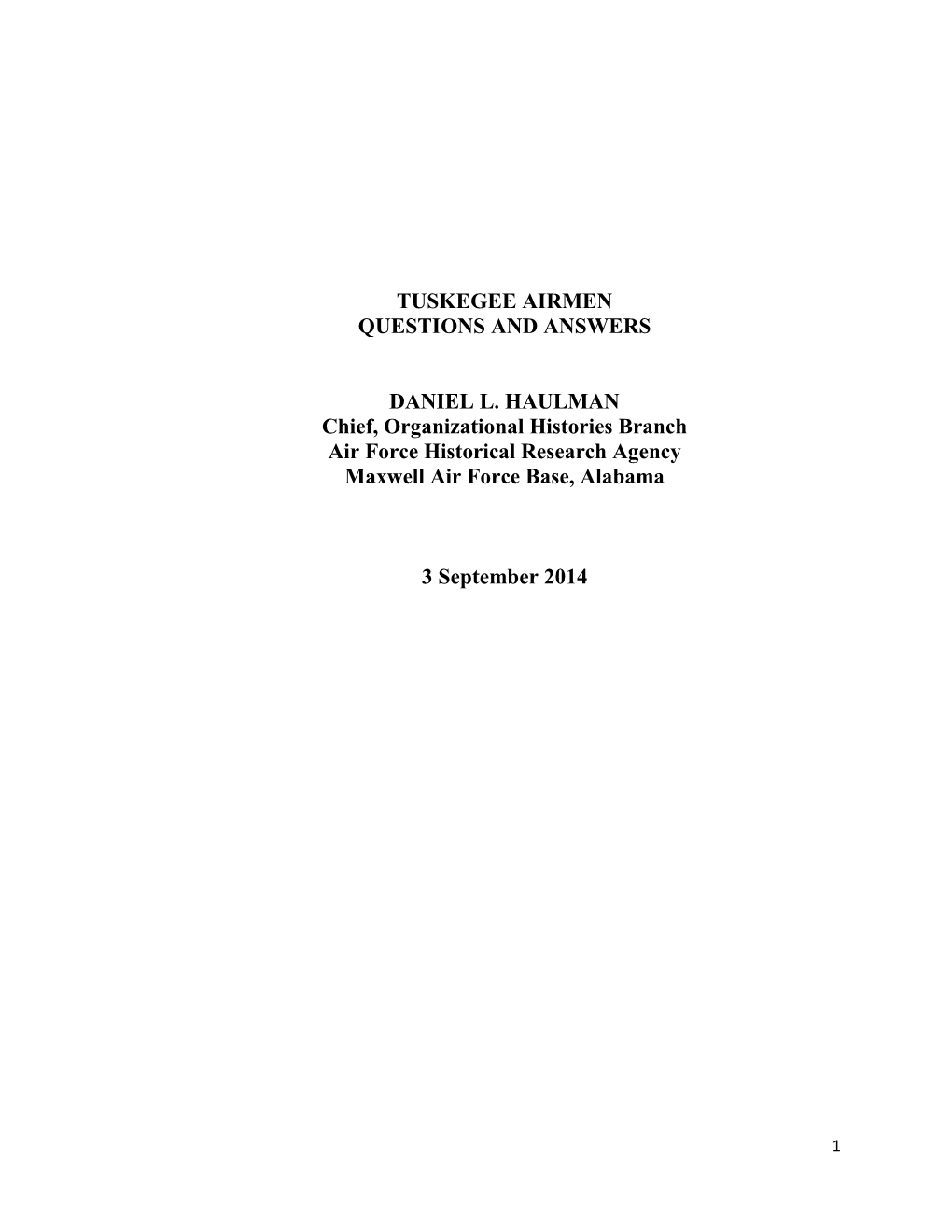 Tuskegee Airmen Questions and Answers