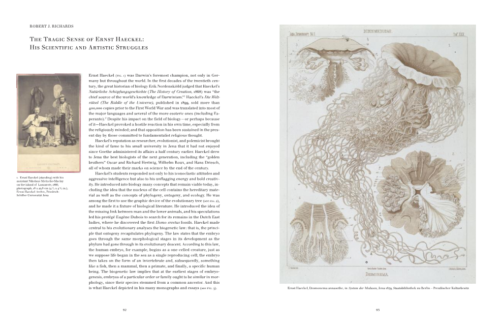 The Tragic Sense of Ernst Haeckel: His Scientific and Artistic Struggles