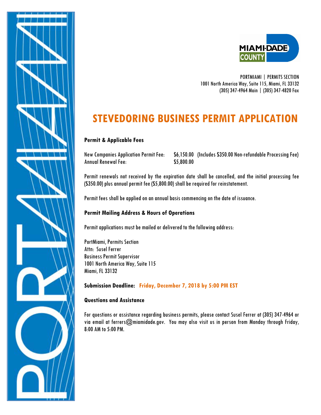 Stevedoring Business Permit Application