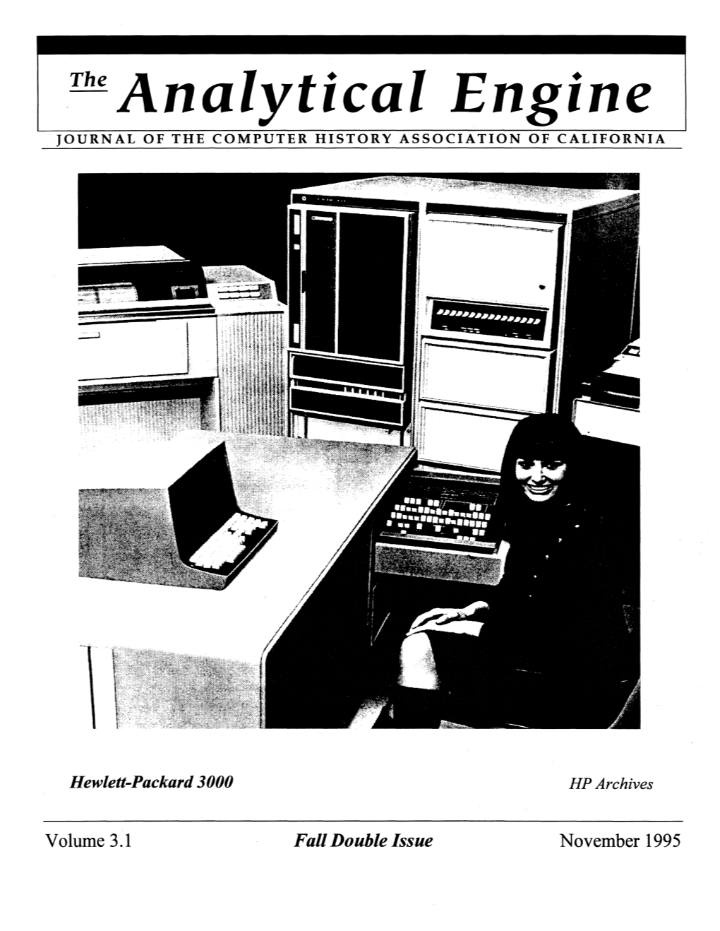 The Analytical Engine JOURNAL of the COMPUTER HISTORY ASSOCIATION of CALIFORNIA