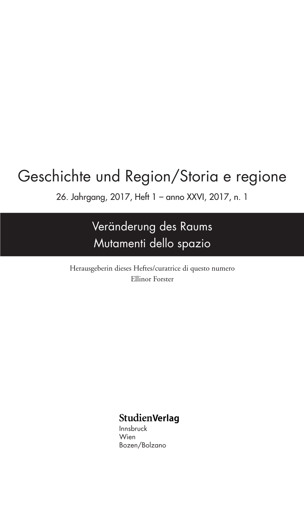 Geschichte Und Region/Storia E Regione 26