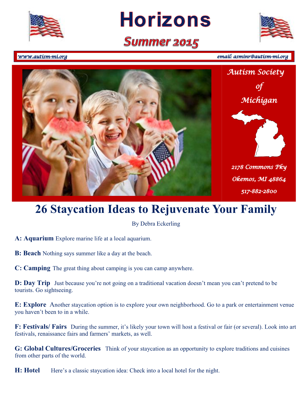 26 Staycation Ideas to Rejuvenate Your Family by Debra Eckerling