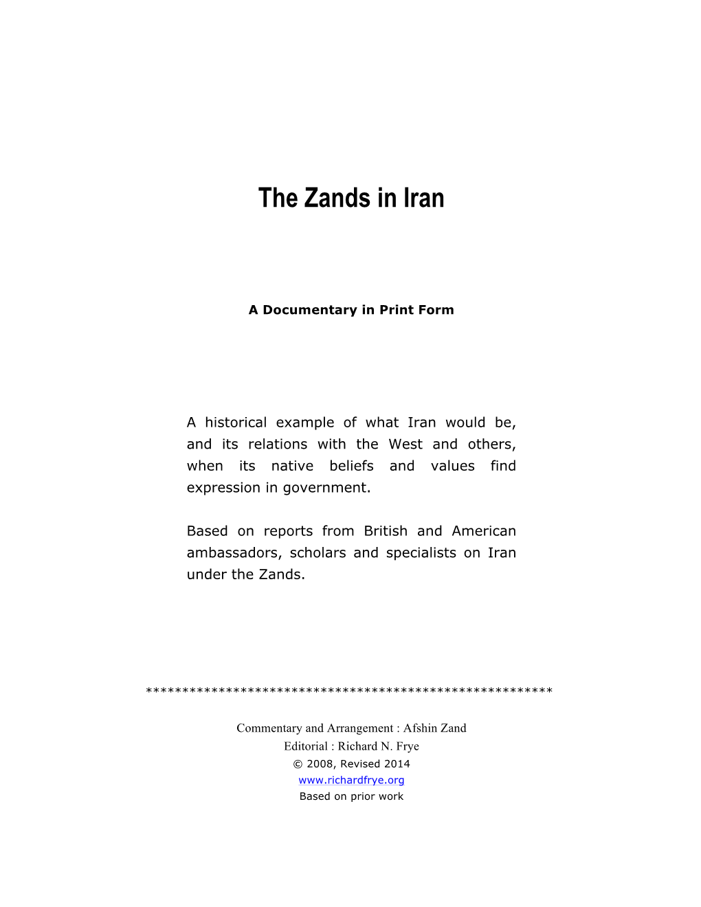 The Zands in Iran