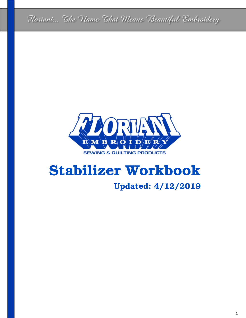 Floriani Stabilizer Workbook