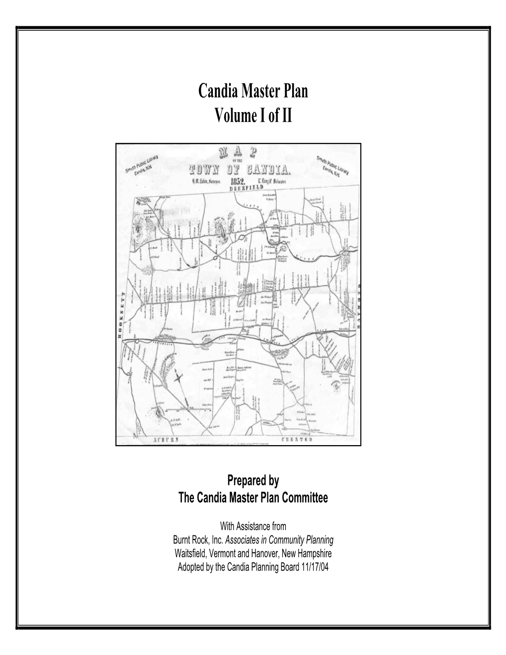 Candia Master Plan Volume I of II