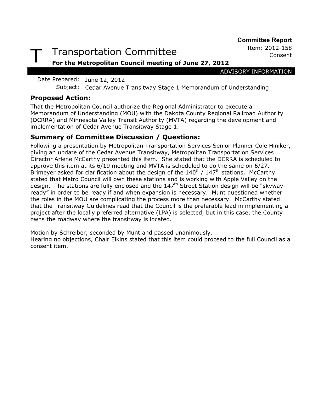 T Transportation Committee