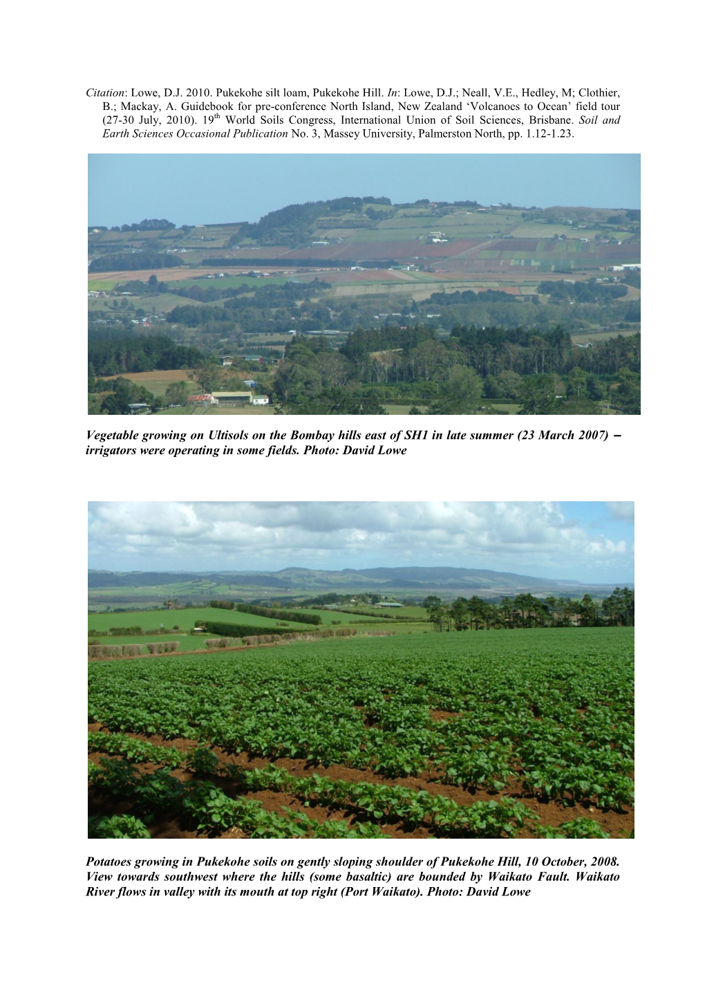 Vegetable Growing on Ultisols on the Bombay Hills East of SH1 in Late Summer (23 March 2007)  Irrigators Were Operating in Some Fields