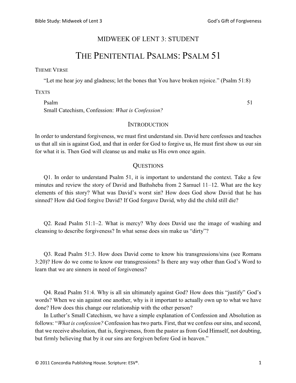 The Penitential Psalms: Psalm 51