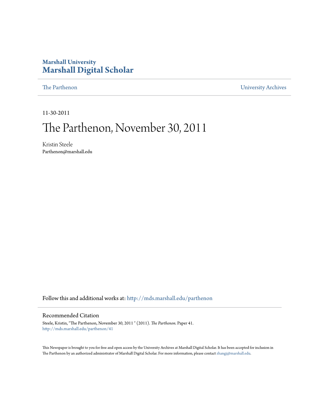 The Parthenon, November 30, 2011
