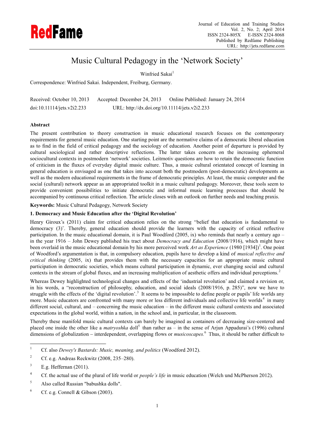 Music Cultural Pedagogy in the ‗Network Society'