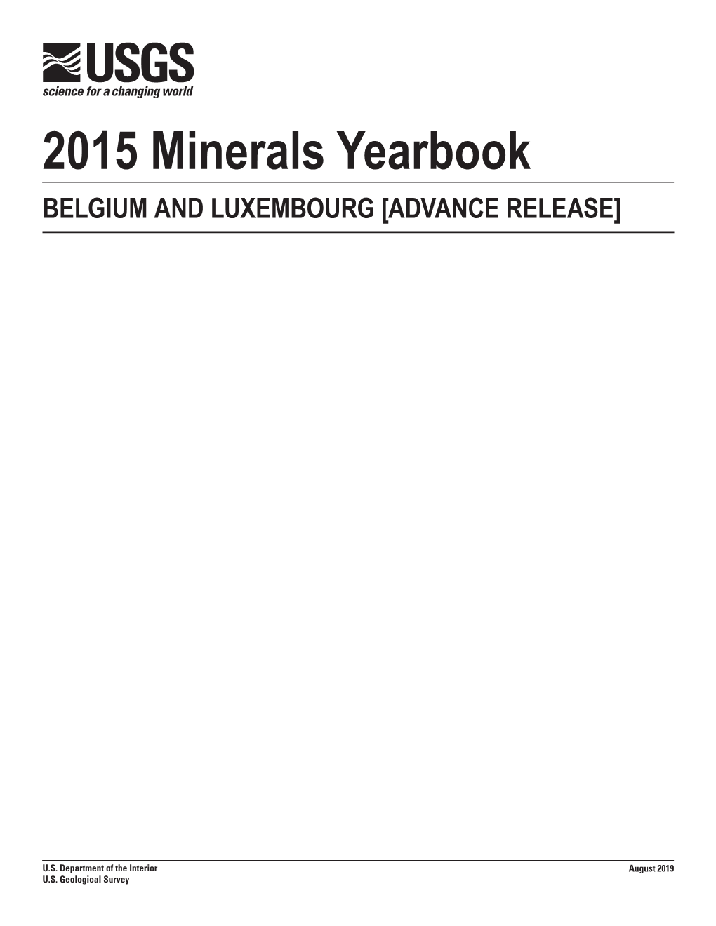 The Mineral Industries of Belgium and Luxembourg in 2015