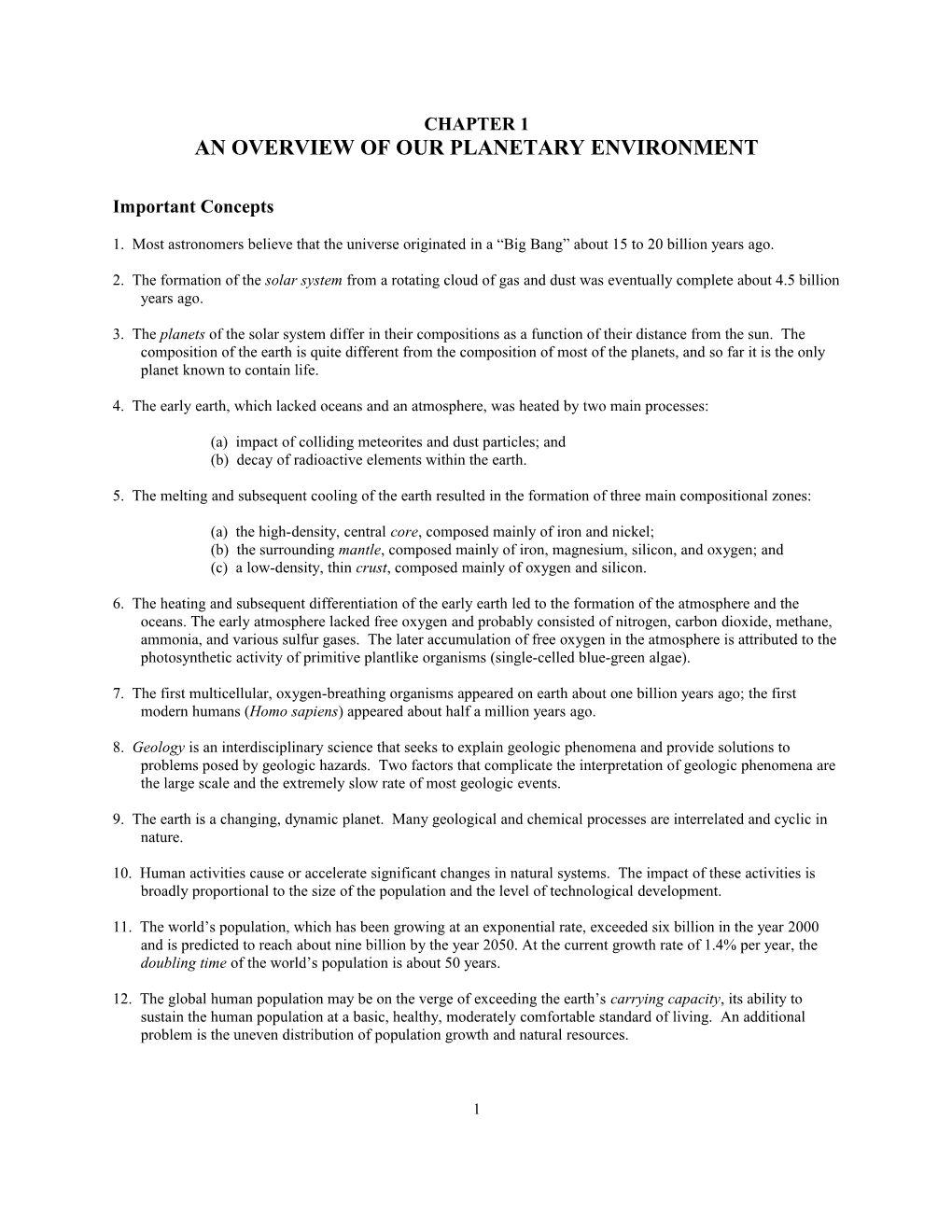 Chapter 1Can Overview of Our Planetary Environment