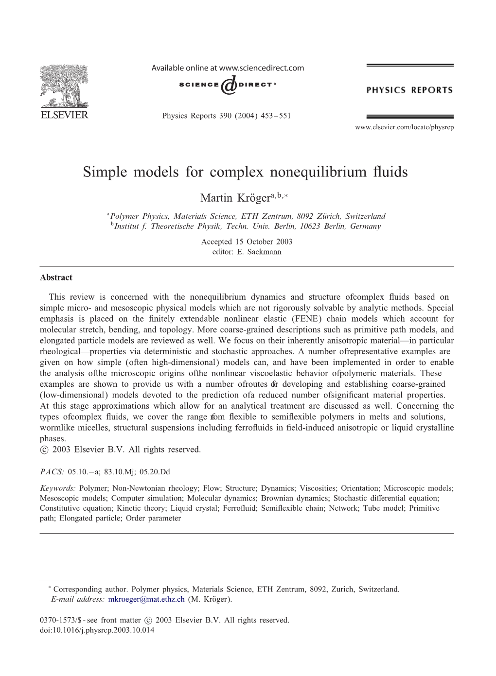 Simple Models for Complex Nonequilibrium Uids