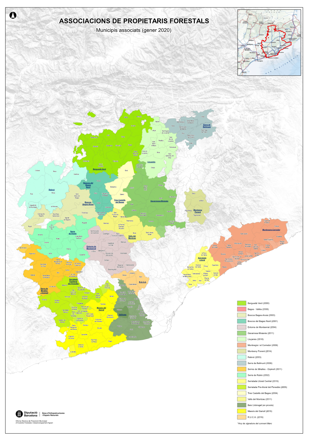 ASSOCIACIONS DE PROPIETARIS FORESTALS Municipis Associats (Gener 2020)