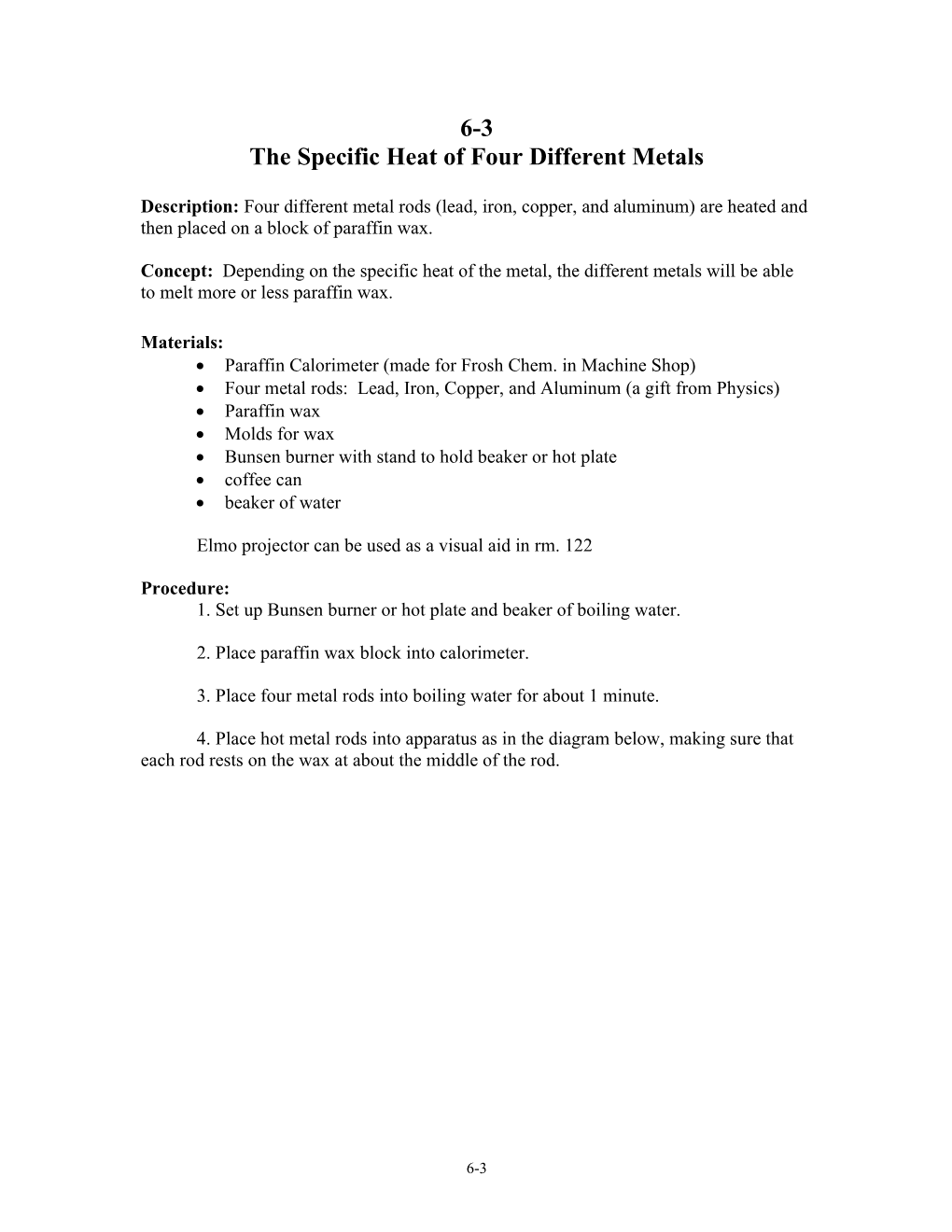 The Specific Heat Of Four Different Metals