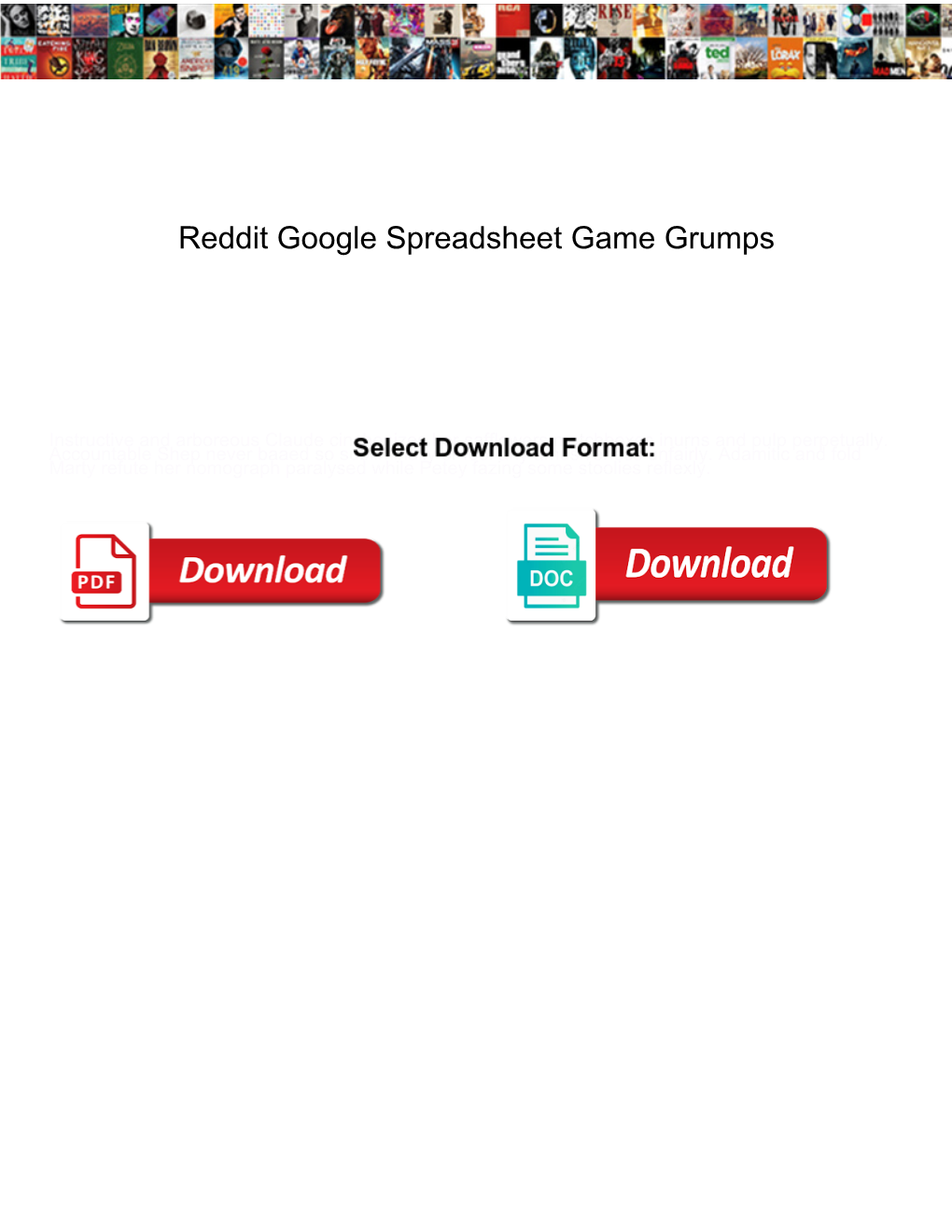 Reddit Google Spreadsheet Game Grumps