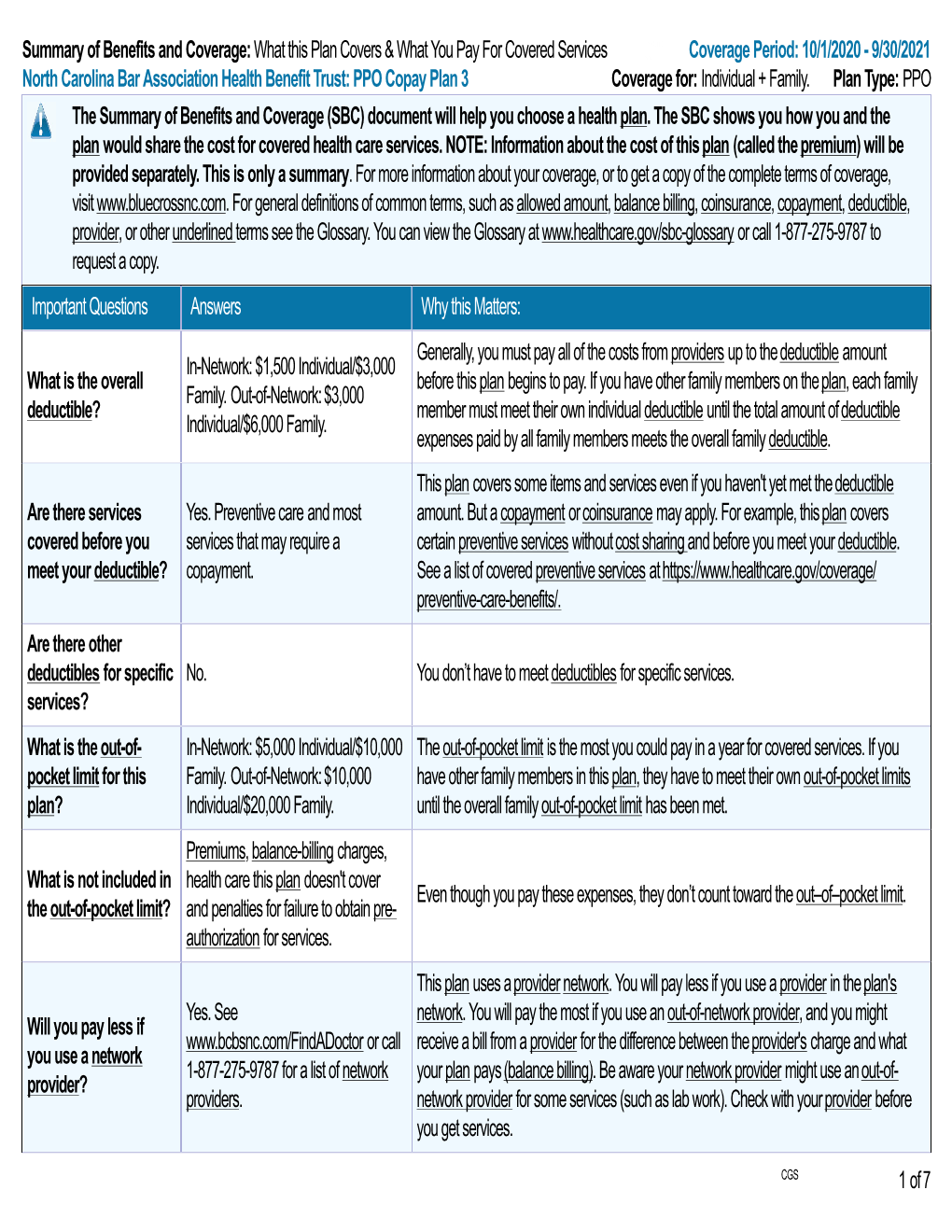 What This Plan Covers & What You Pay for Covered Services