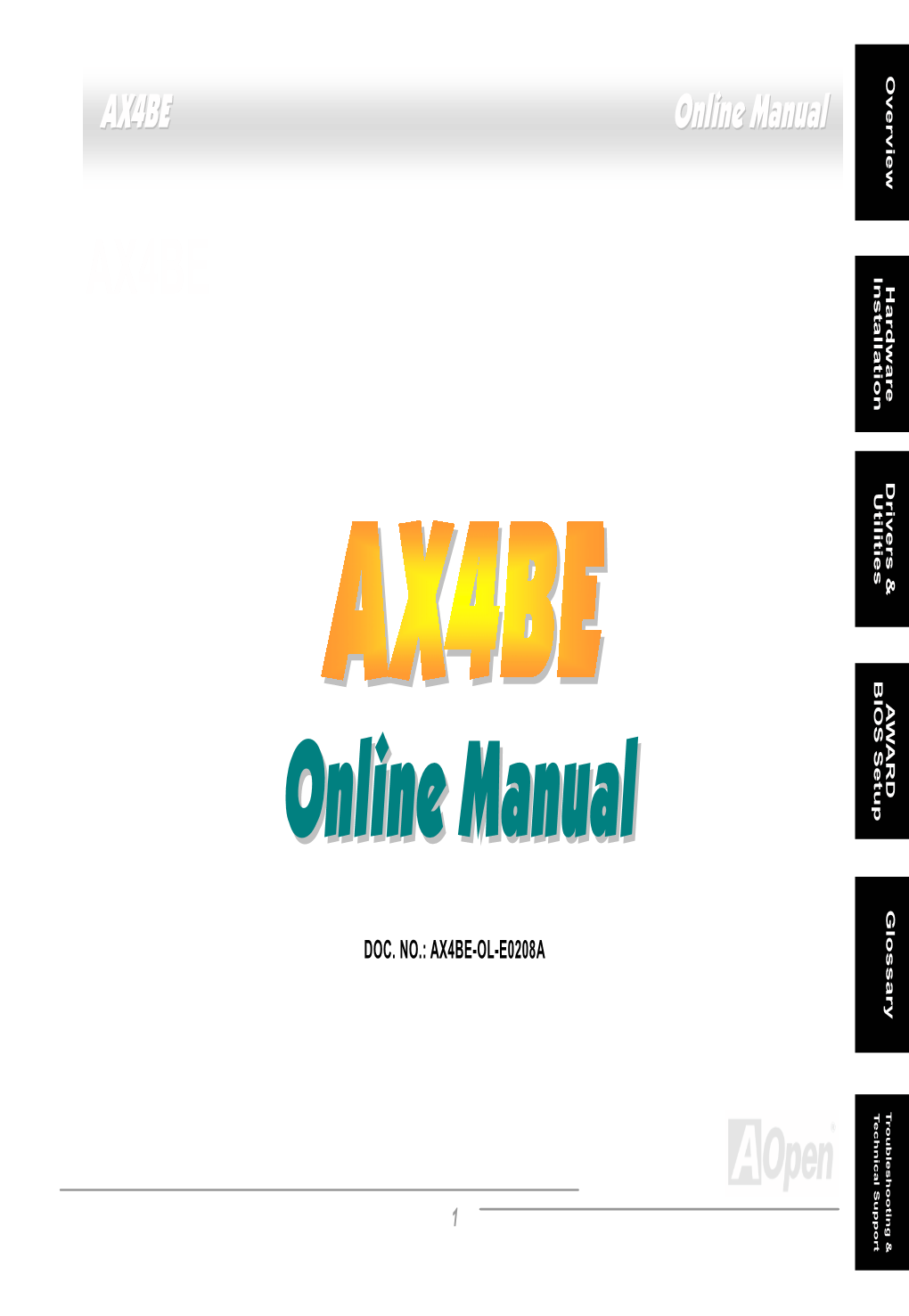 AX4BE Online Manual W