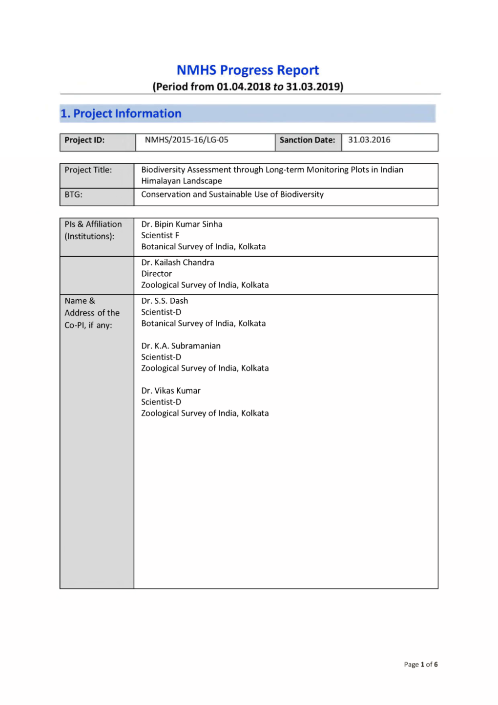 NMHS Progress Report (Period from 01.04.2018 to 31.03.2019)