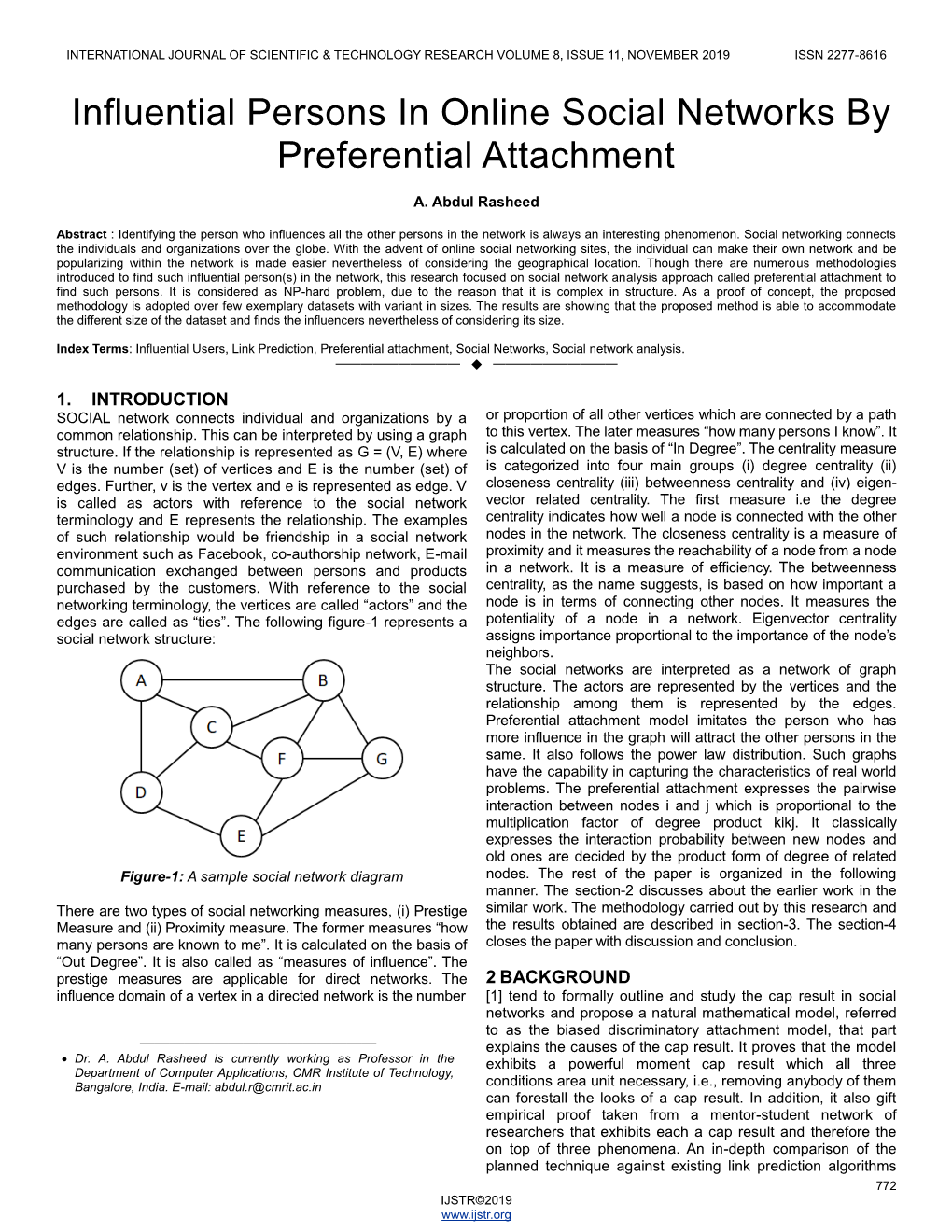 Influential Persons in Online Social Networks by Preferential Attachment