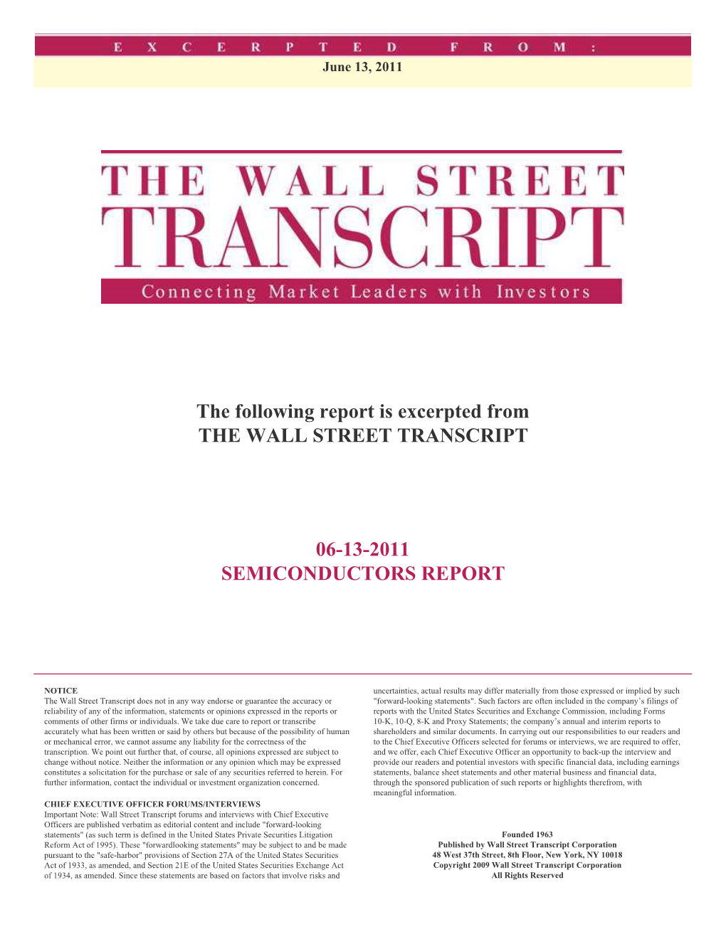 06-13-2011 Semiconductors Report