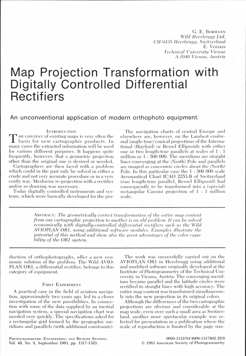 Map Projection Transformation with Digitally Controlled Differential