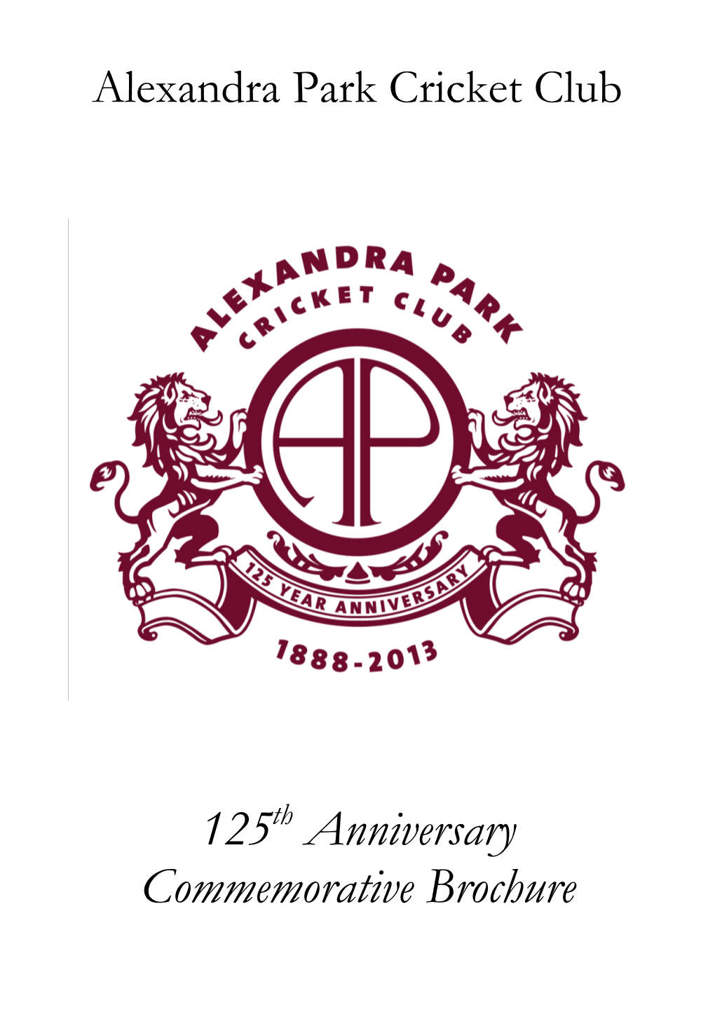 125Th Anniversary Commemorative Brochure