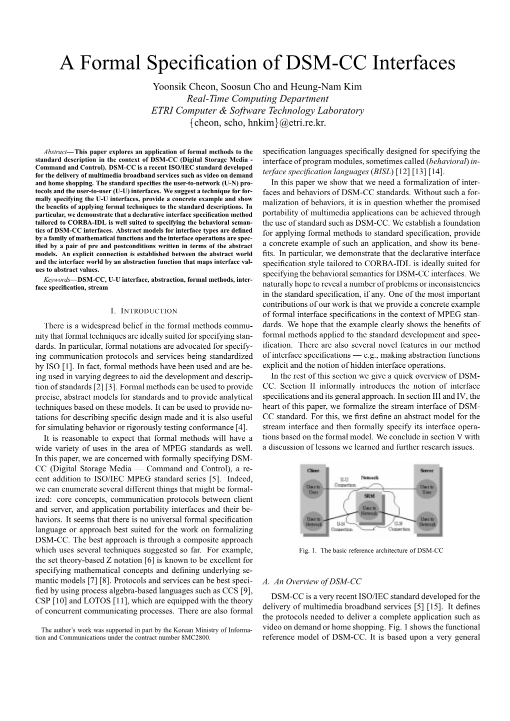 A Formal Specification of DSM-CC Interfaces