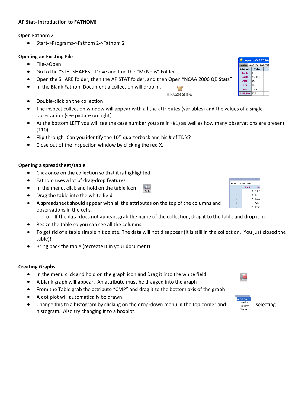 AP Stat- Introduction to FATHOM!