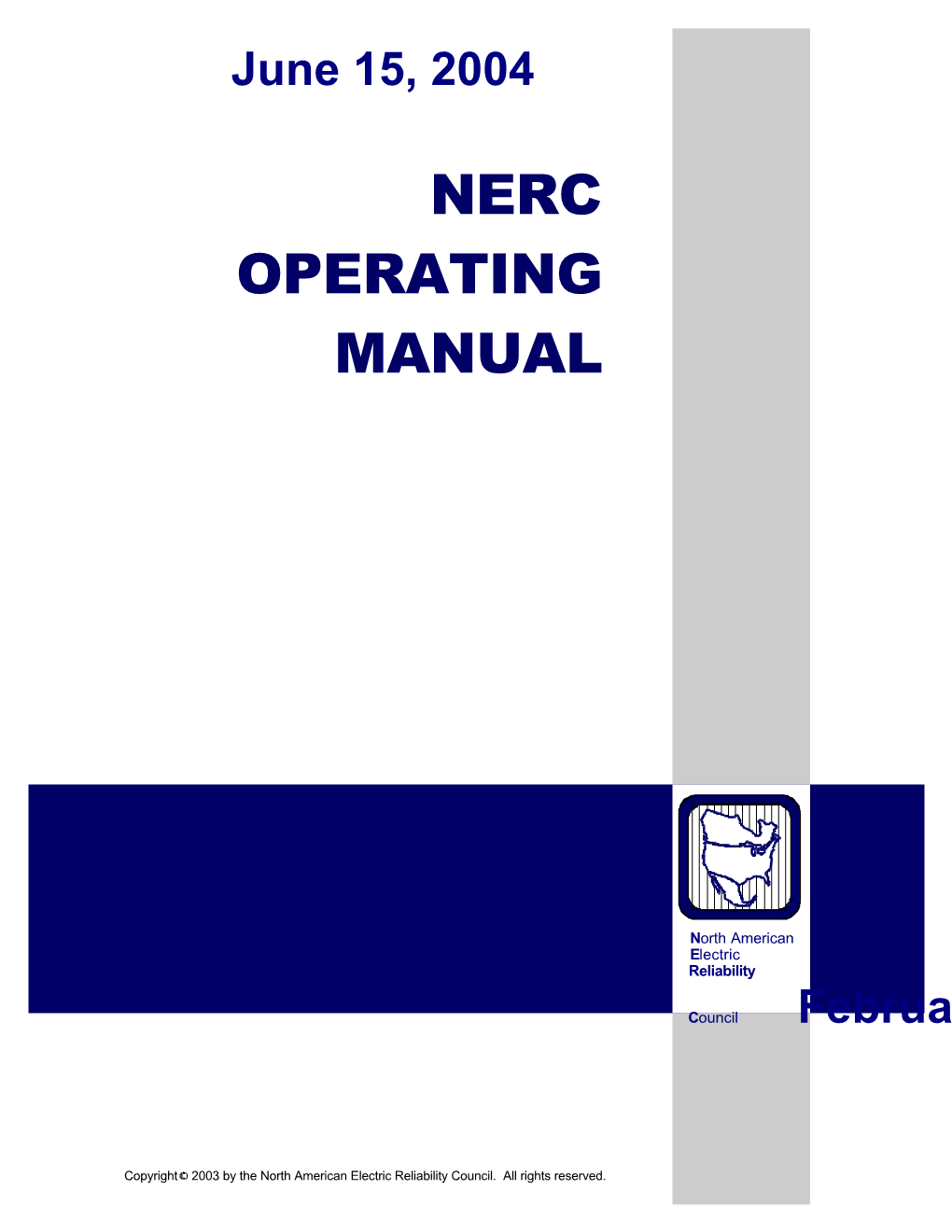 Nerc Operating Manual