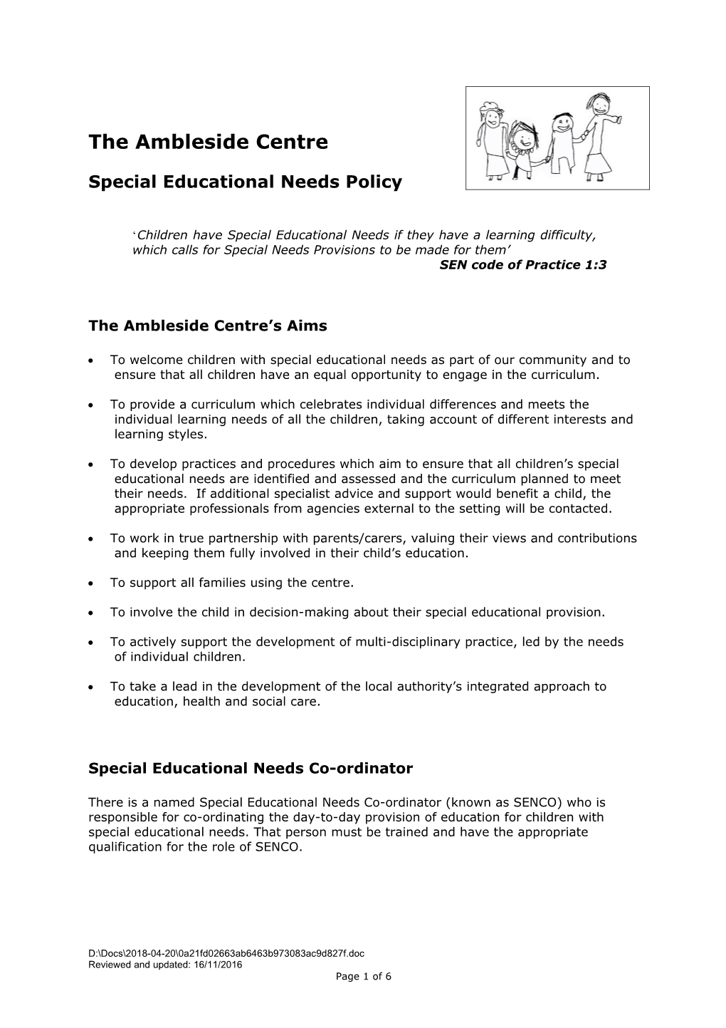 Special Educational Needs Policy