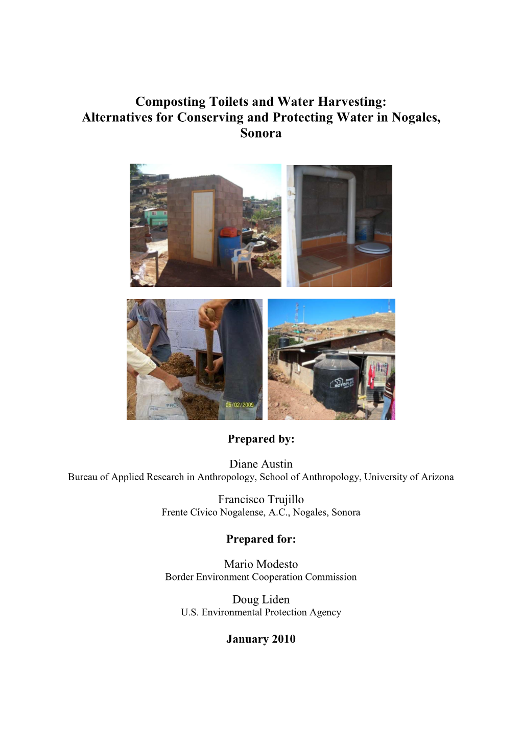 Composting Toilets and Water Harvesting: Alternatives for Conserving and Protecting Water in Nogales, Sonora