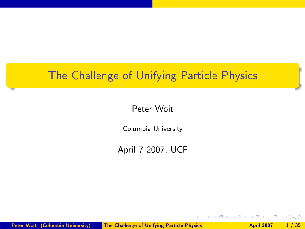 The Challenge of Unifying Particle Physics