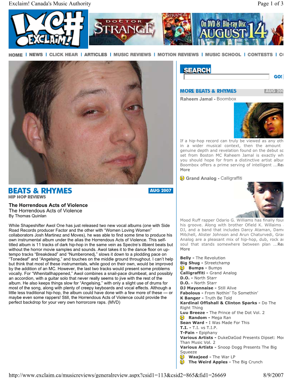 Page 1 of 3 Exclaim! Canada's Music Authority 8/9/2007