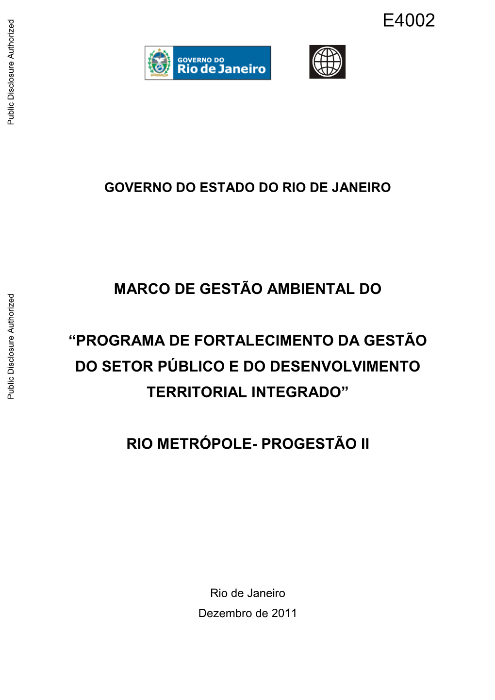 Governo Do Estado Do Rio De Janeiro Marco De