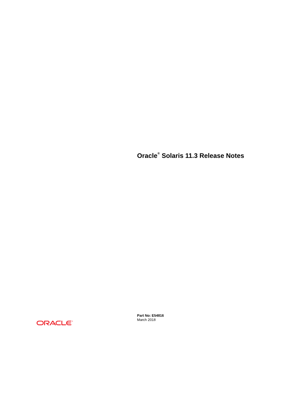 Oracle® Solaris 11.3 Release Notes