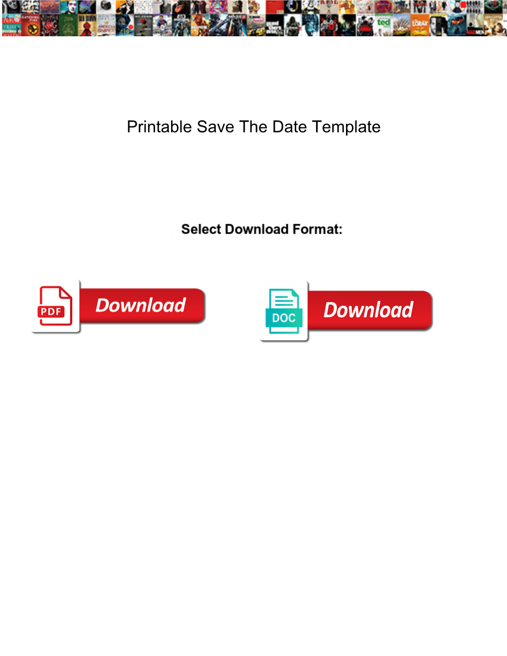 Printable Save the Date Template