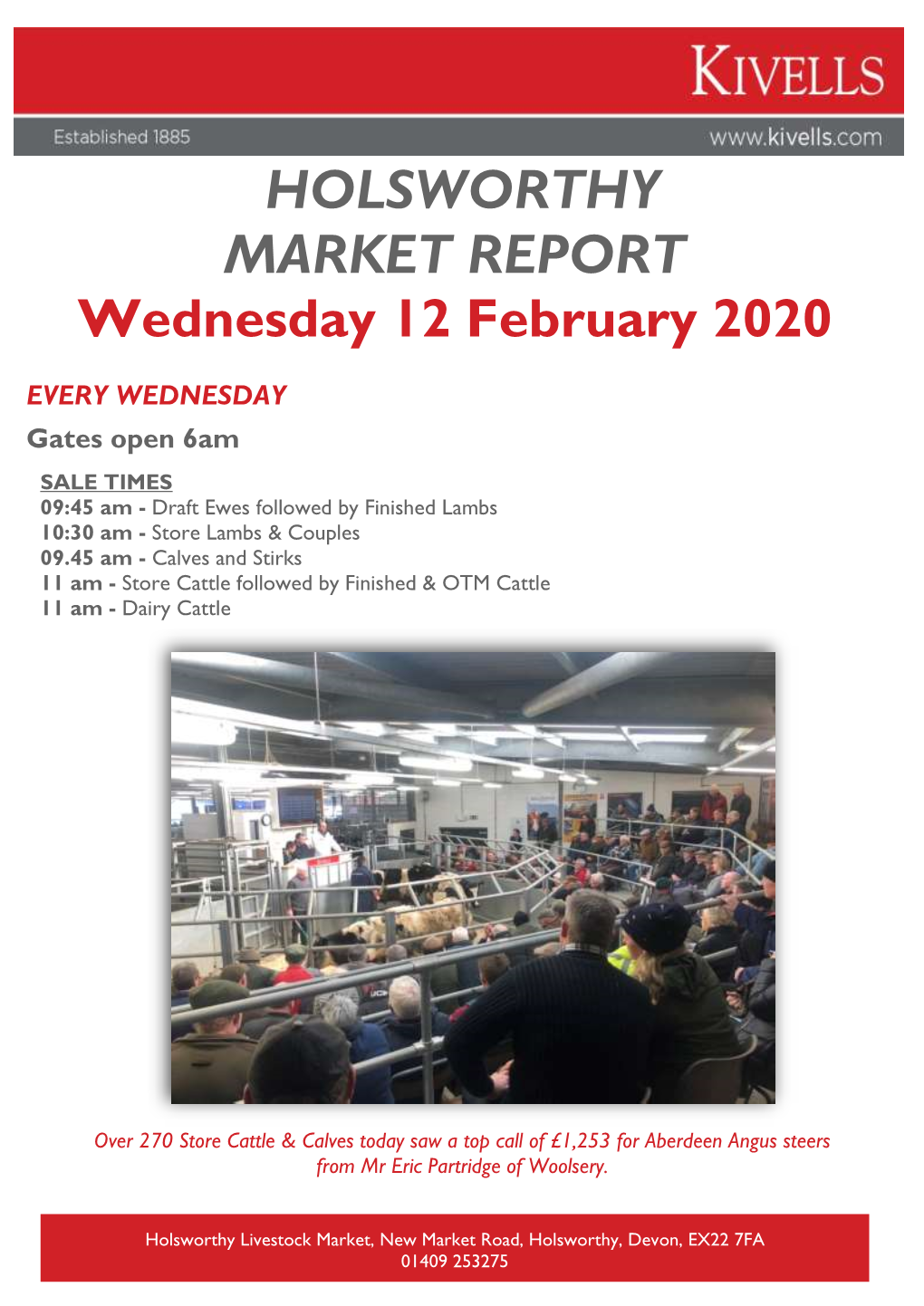 HOLSWORTHY MARKET REPORT Wednesday 12 February 2020