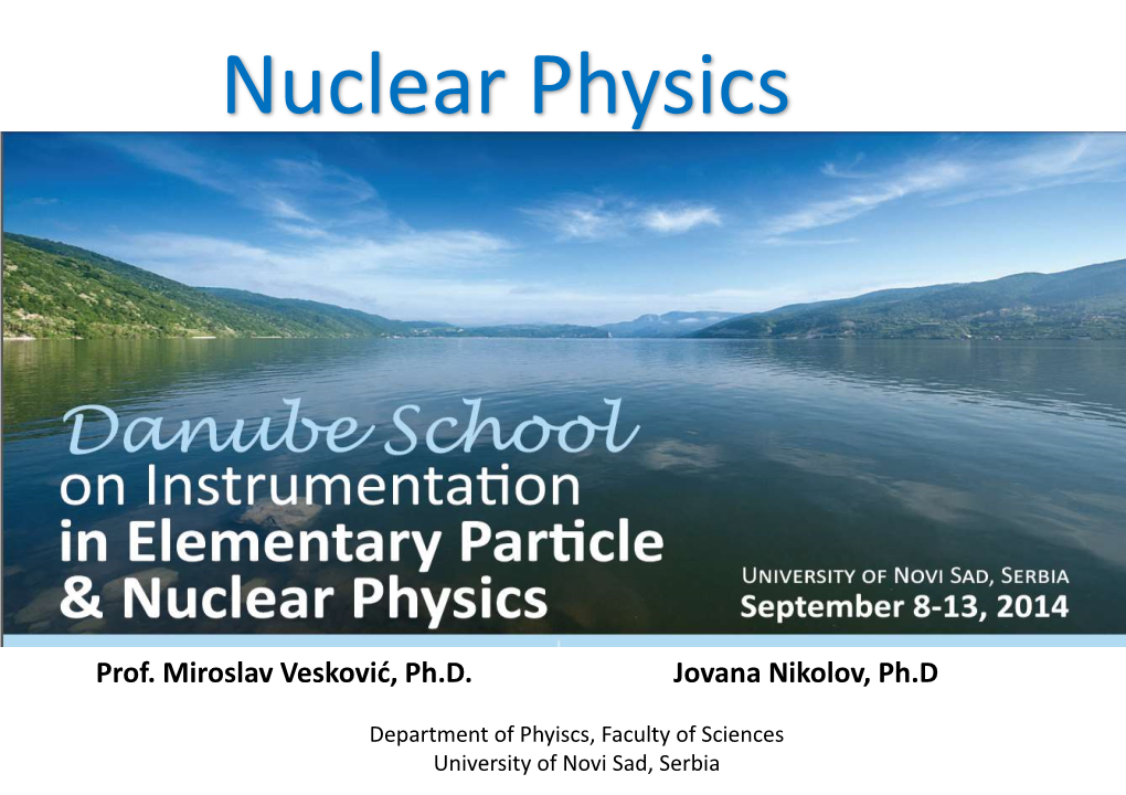 Danube School on Instrumentation in Elementary Particle & Nuclear