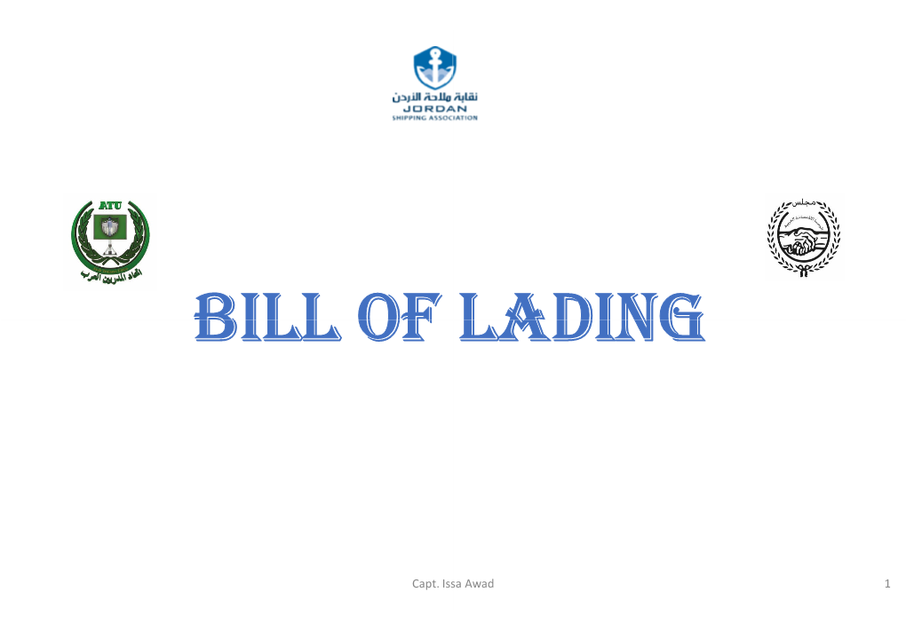 BILL of of LADING